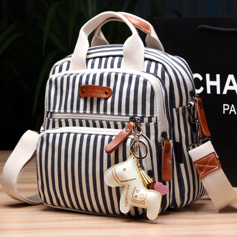 Новая модная детская сумка для подгузников, сумка для подгузников для мам, многослойная Сумка для коляски, Женская тканевая сумка Хобо для смены подгузников - Цвет: Hai Jun Tiao Wen