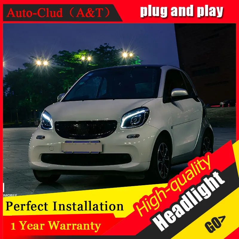 Автомобильный Стайлинг для Benz smart Heads angel eyes 2015 2018 bi xenon lens h7 xenon|Фара авто в сборе| |