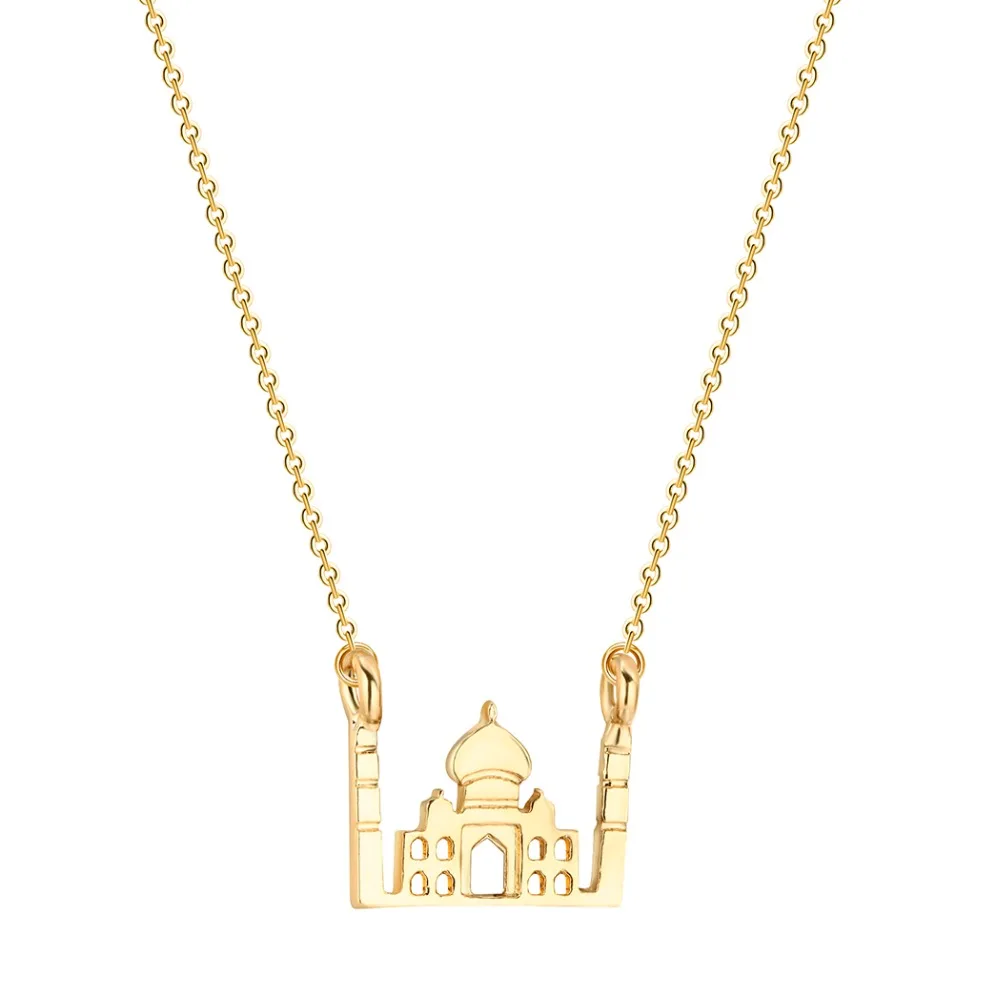 CHENGXUN World Landmark Icons Necklace Taj Mahal Souvenir from India charm Jewelry|Ожерелья с подвеской| |