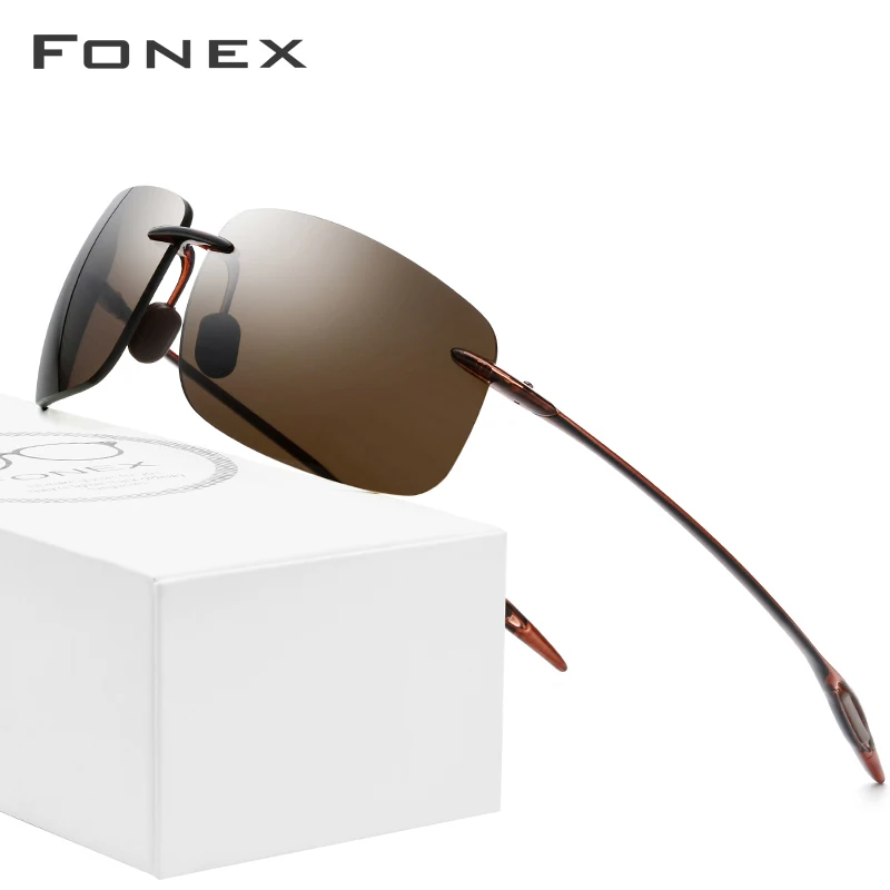 Gafas de sol Ultem TR90 sin montura para hombre ultraligero 2018 gafas de sol cuadradas de alta calidad sin marco para mujeres lentes de nailon de diseñador de marca - 1