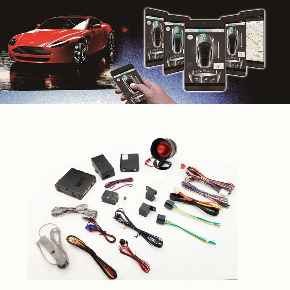 

SZDALOS GPS/GSM/GPRS Two-way Car Alarm remote start Push Button Start Stop Lock Ignition Switch Key-less Entry System