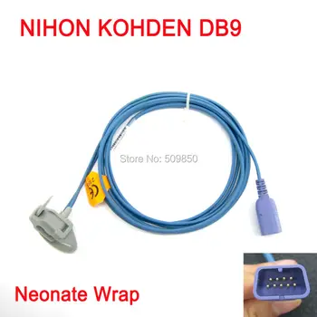 

Compatible nihon kohden DB9 long cable reusable spo2 sensor neonatal wraps silicon sensor probe
