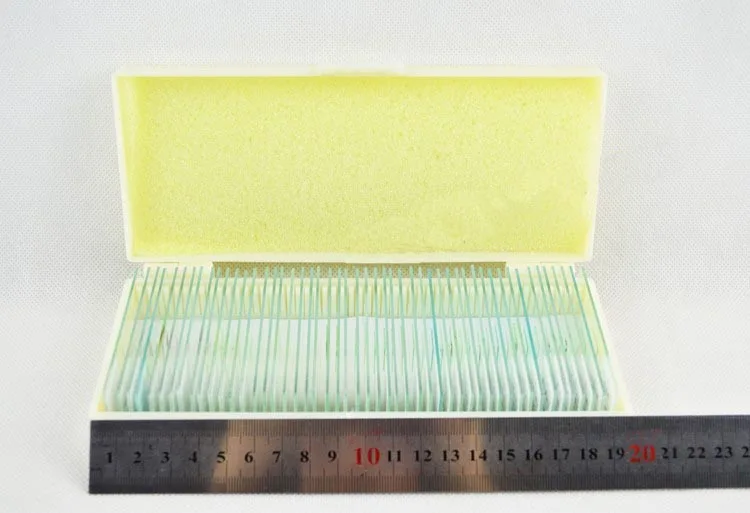 50pcs PREPARED PROFESSIONAL MICROSCOPE GLASS SLIDES SPECIMEN IN PLASTIC BOXin Microscopes from