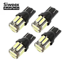 4Pcs W5W 10-7020 SMD Car T10 LED 194 168 Wedge Replacement Reverse Instrument Panel Lamp White Blue Bulbs For Clearance Lights