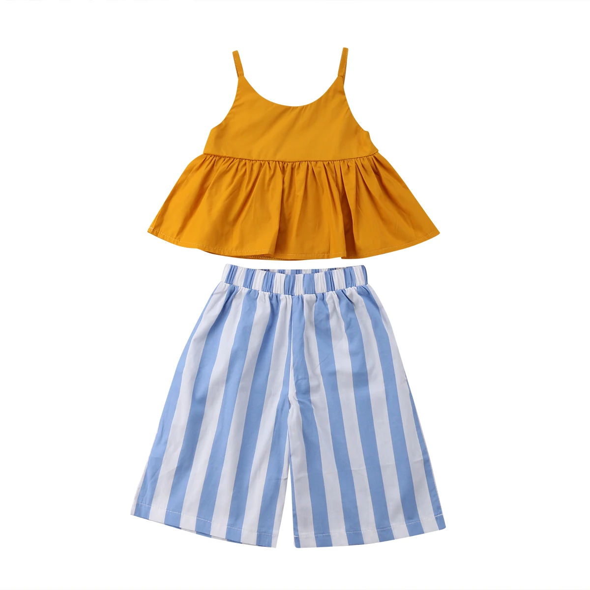 Baby Girl Dress with Yellow Top and Stripe Skirt