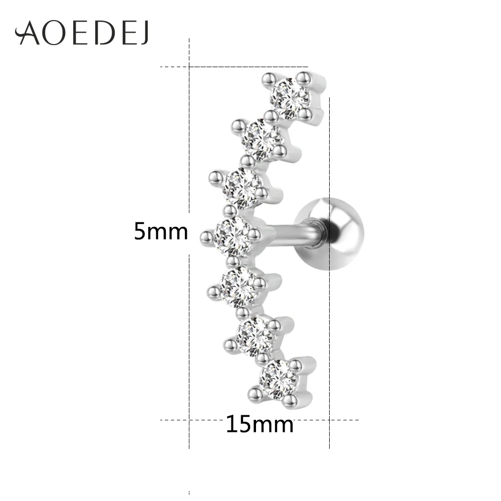 AOEDEJ, 4 цвета, Кристальные серьги-гвоздики для ушей, серьги из нержавеющей стали для хряща, серьги в виде раковины, спираль, пирсинг, Oorbellen Voor Vrouwen