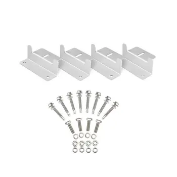 

4 Solar Panel Z Style Aluminum Brackets Nuts Bolts And Washers For Mounting Solar Panels On Motorhomes Caravans Boats Roofs