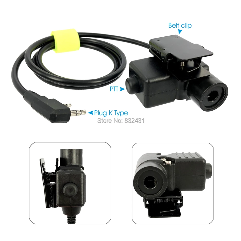 K тип U94 PTT кабель для Z Тактический Bowman Elite II HD01 HD02 HD03 гарнитура Kenwood BaoFeng UV 5R 82 Радио
