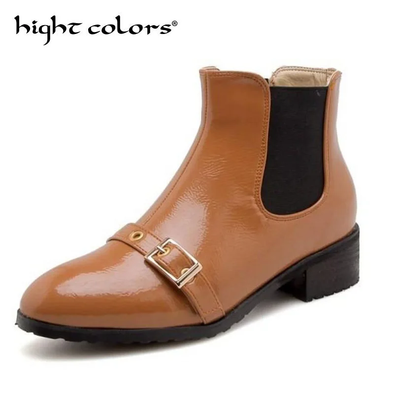 

British style trend short boots belt buckle low with Martin boots 32 33 small size single boots 40-43 large size Chelsea boot