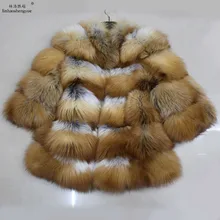 Linhaoshengyue модное женское пальто из меха Красной лисы, зимнее модное пальто