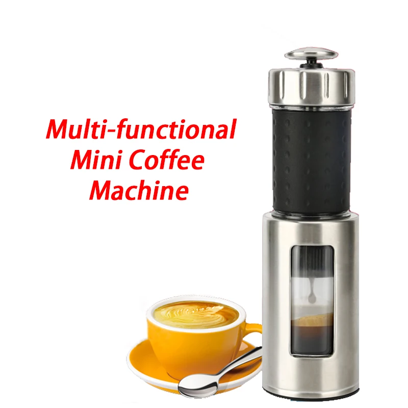 Портативная мини-кофемашина, ручная итальянская машина для приготовления капель льда, молочной пены, многофункциональная Эспрессо-Кофеварка, емкость 80 мл