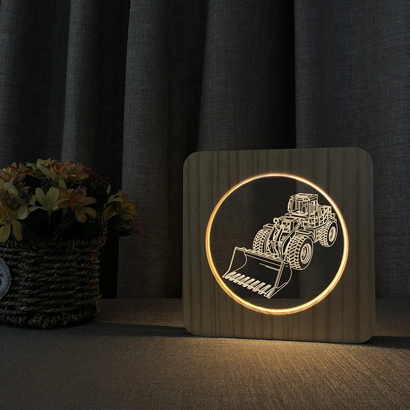Светодиодная лампа на тракторе 3D ночник с USB украшение для детской комнаты
