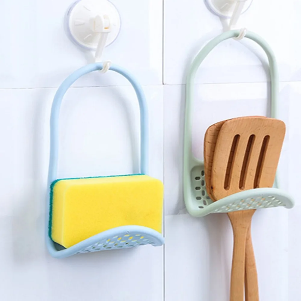 

Multifunction Kitchen Sponge Draining Rack Hanging Cloth Storage Rack Single Layer Rack Bendable Kitchen Supplies