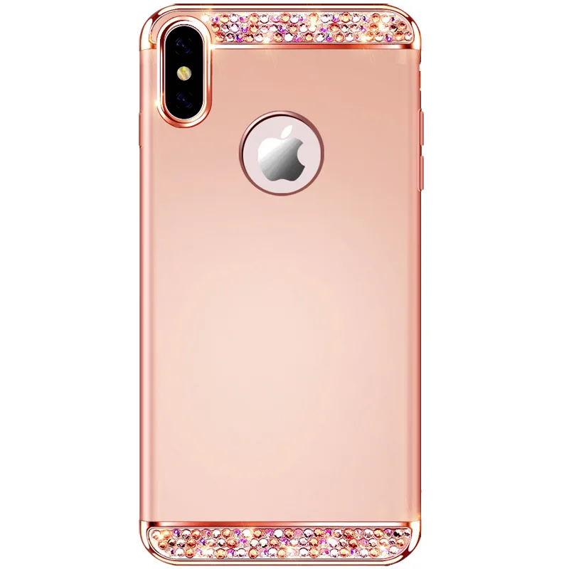 Блестящий чехол со стразами для iPhone 11 Pro Max Xs X iphone XR 5 5S SE 6 6S 7 8 Plus блестящий