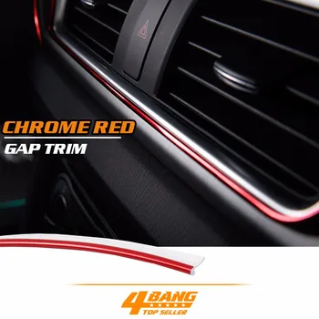 

1500cm Chrome Red/Silver/Blue/Gold Dashboard Steering Wheel Door Line Panel Gap Trim Garnish Anti-dust