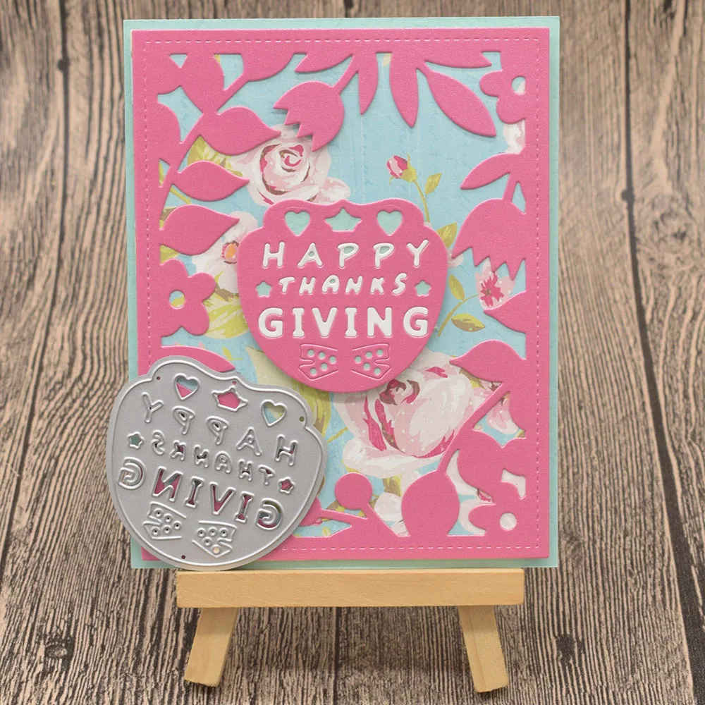 

Happy Thanksgiving Letter Metal Cutting Dies Words for Scrapbooking Album Festival Card Making Paper Embossing Die Cuts
