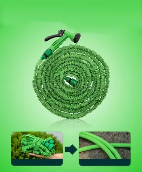 

75 Feet High Pressure Water Jet Green Expand Expanding Flexible Garden Water Hose with Nozzle