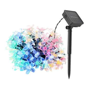 

50 LEDS 7M Sakura Flower Solar Lamp Power LED String Fairy Lights Solar Garlands Garden Christmas Decor For Outdoor