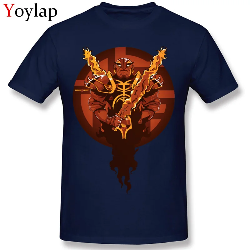 Crew Neck Pure Cotton Mens T Shirt Printed Short Sleeve Tops Shirts Special Geek Tee Shirts Xin The Ember Spirit Top Quality navy ablue
