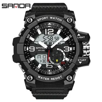 

Sanda Digital Watch Men Sport Super Cool Men's Quartz Sports Watches Luxury Brand LED Military Wristwatch Male relogio masculino