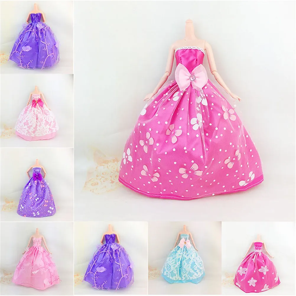 

1PCS Elegant Lace Sequins Multi Layers Floral Wedding Party Dress For Doll Accessories Doll Dress Clothes Clothing