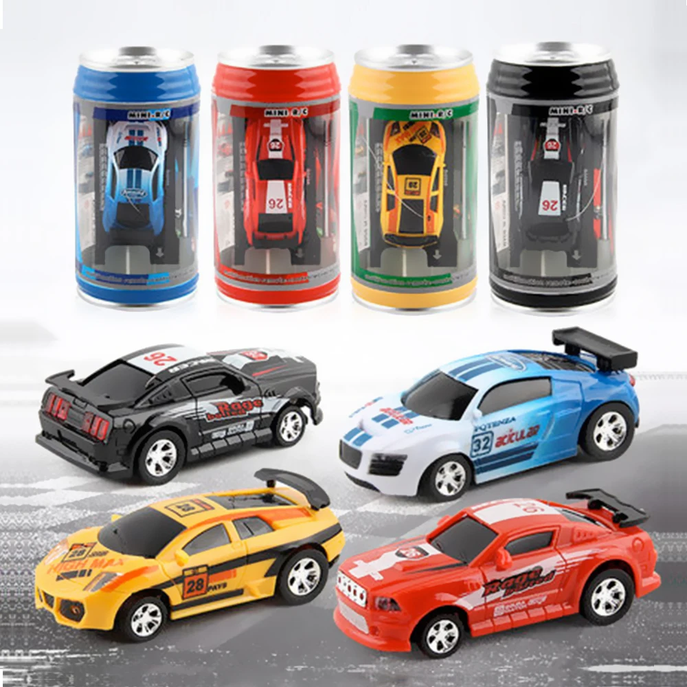 Coke Can Remote Control Car Toys Mini Racing Car Pocket RC Vehicle Toy 20KM/H Rechargeable Cars Birthday Gifts for Children Boys