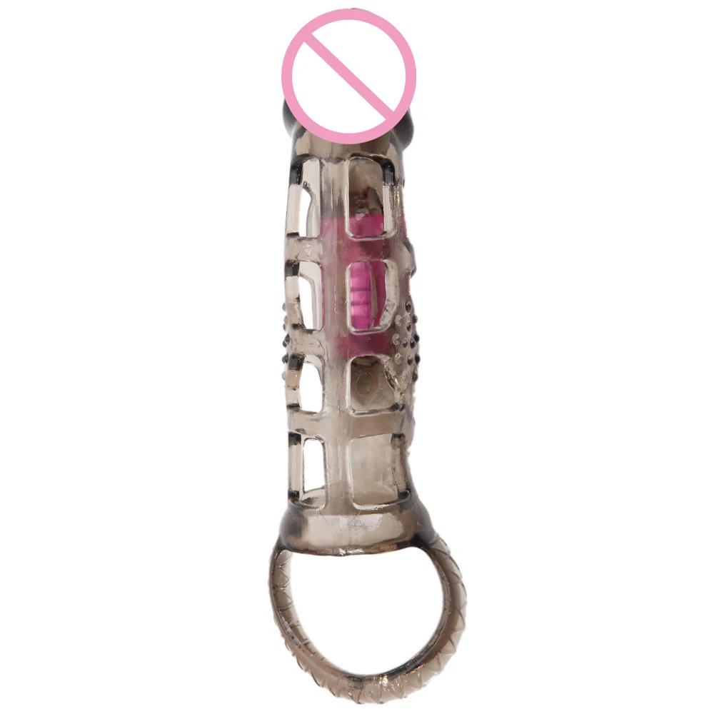 Waterproof Male Chastity Lay On Penis Enlargement Sleeve Delay Cockring Bullet Vibrator font b Sex b