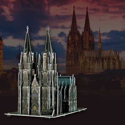 Детский подарок на день Всемирно Известные здания серии 3D головоломки DIY Строительство творческой образовательной игры ручной работы, построенный Забавный подарок - Цвет: Cologne Cathedral