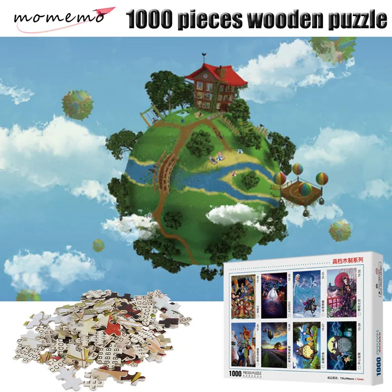 MOMEMO Home In The Air Figure деревянные головоломки 1000 шт. взрослые сборка головоломки детские развивающие игрушки игра-головоломка