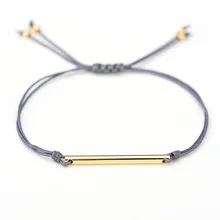 Женский Стильная; 2 уровня Веревка Браслеты и браслеты золото, цинк сплав Золотая трубка кулон регулируемые браслеты ювелирные изделия подарок для девочки