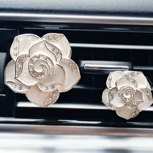 2 шт. автомобильный освежитель воздуха на приборной панели с бриллиантовым цветком и клипсой для духов, декоративные аксессуары для автомобиля