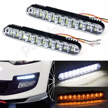 

2PCS 12W Universal 2X30 LED Car Running Light Daylight With Turn Signal Lights Day Running Lights