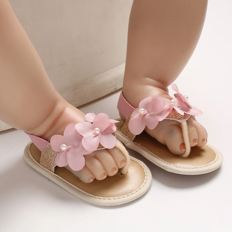 Детская летняя обувь Лидер продаж для девочек цветочные сандалии модная детская Натуральная кожа Подошва кроватки обувь мягкая детская обувь для первых шагов