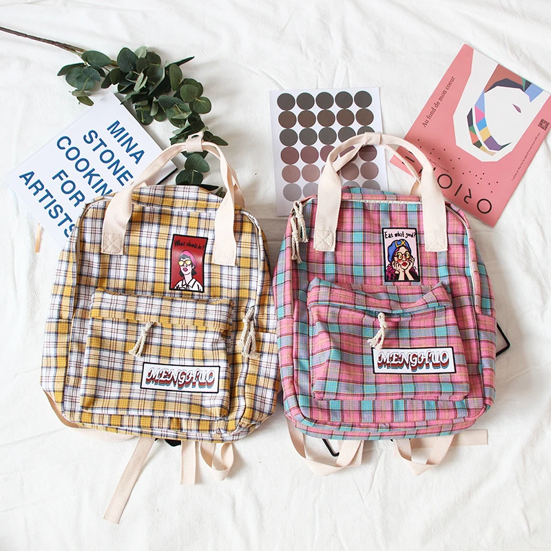 

Japanese soft sister chic bag female Korean version of small fresh Harajuku student Mori canvas backpack ins backpack