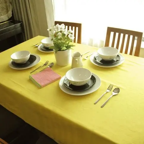 

Europe Style Thick Solid Color Yellow Tablecloth Office Plain Tablecloth More Size For Choice Tablecloth