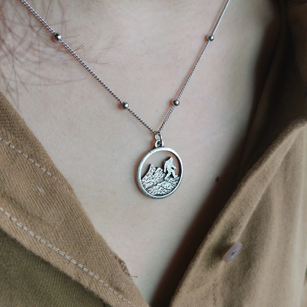

SanLan mountain bigfoot necklace Sasquatch pendant