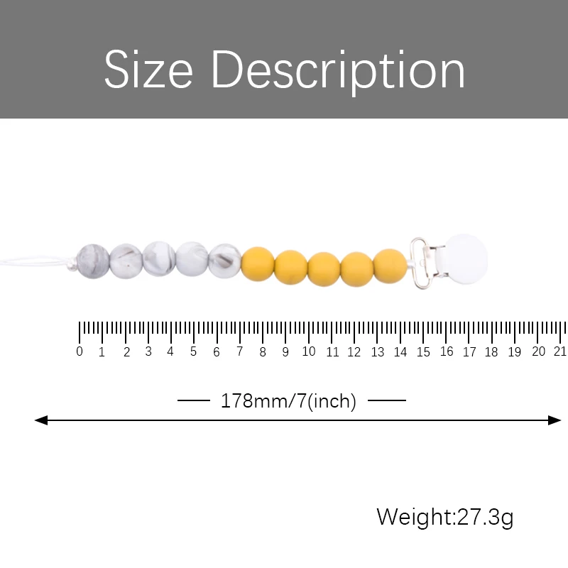 1 шт. Детская Соска-цепочка, силиконовый прорезыватель, металлический держатель для соски, пищевые силиконовые бусины-прорезыватели, детские товары