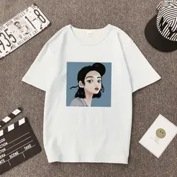 Ulzzang/футболка с короткими рукавами для женщин, лето 2019 г., корейский стиль, студенческий новый стиль, женская одежда свободного кроя в стиле