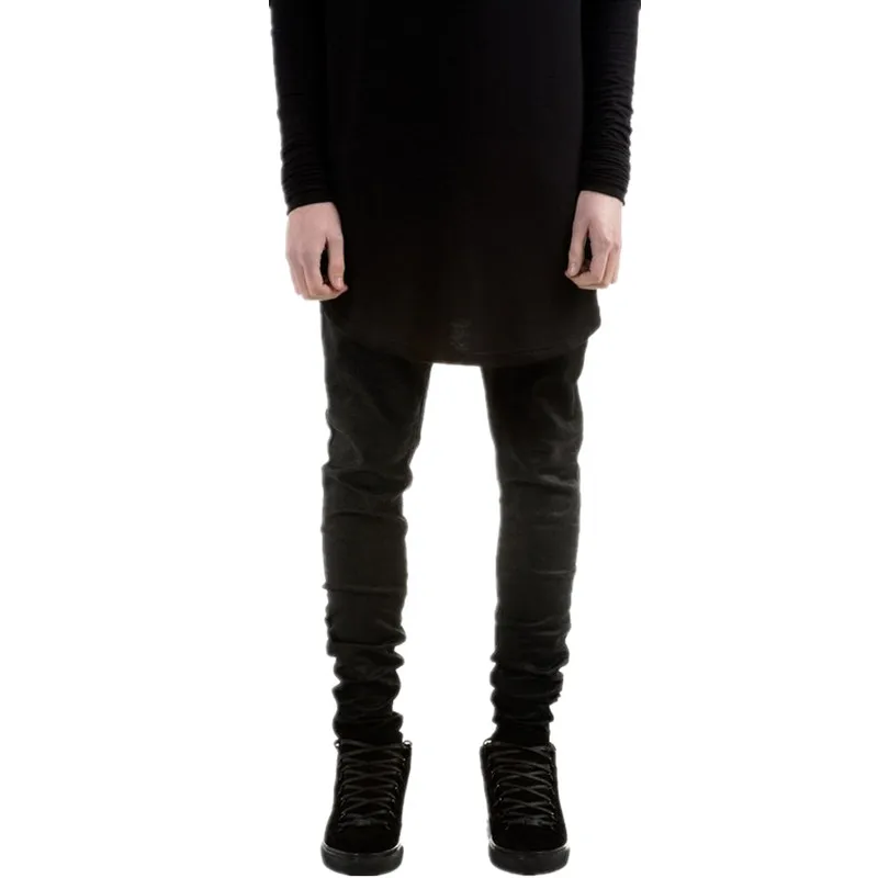 designer men black jeans skinny ripped Stretch Slim fashion hip hop swag man casual denim biker pants overalls Jogger