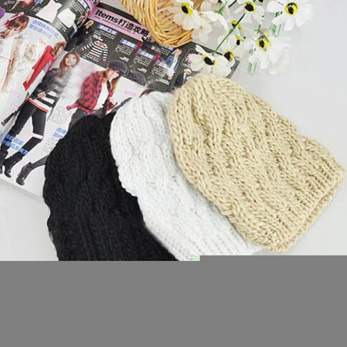 

Bluelans Women's Winter Crochet Wool Braided Baggy Beanie Cap Hat