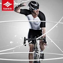Santic, мужские комплекты Джерси с подкладкой для велоспорта, цельный комбинезон для экстремальных гонок, эластичные, сухие, прохладная итальянская ткань, велосипедные костюмы