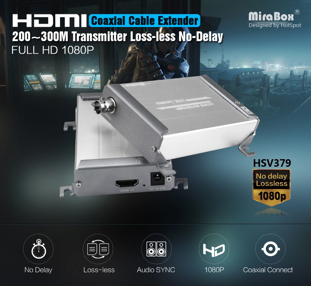 200m HDMI Extender over Coaxial Cable with Video Lossless and No Latency to BNC HDMI Transmitter and Receiver over Coax Cable (1)