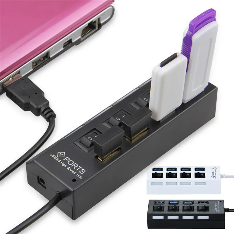 Ecosin2 USB хабы usb 3,0 концентратор Hi-speed 4 порта светодиодный USB 3,0 адаптер концентратор питания вкл/выкл переключатель для ПК ноутбук usb концентратор 3,0 Nov5