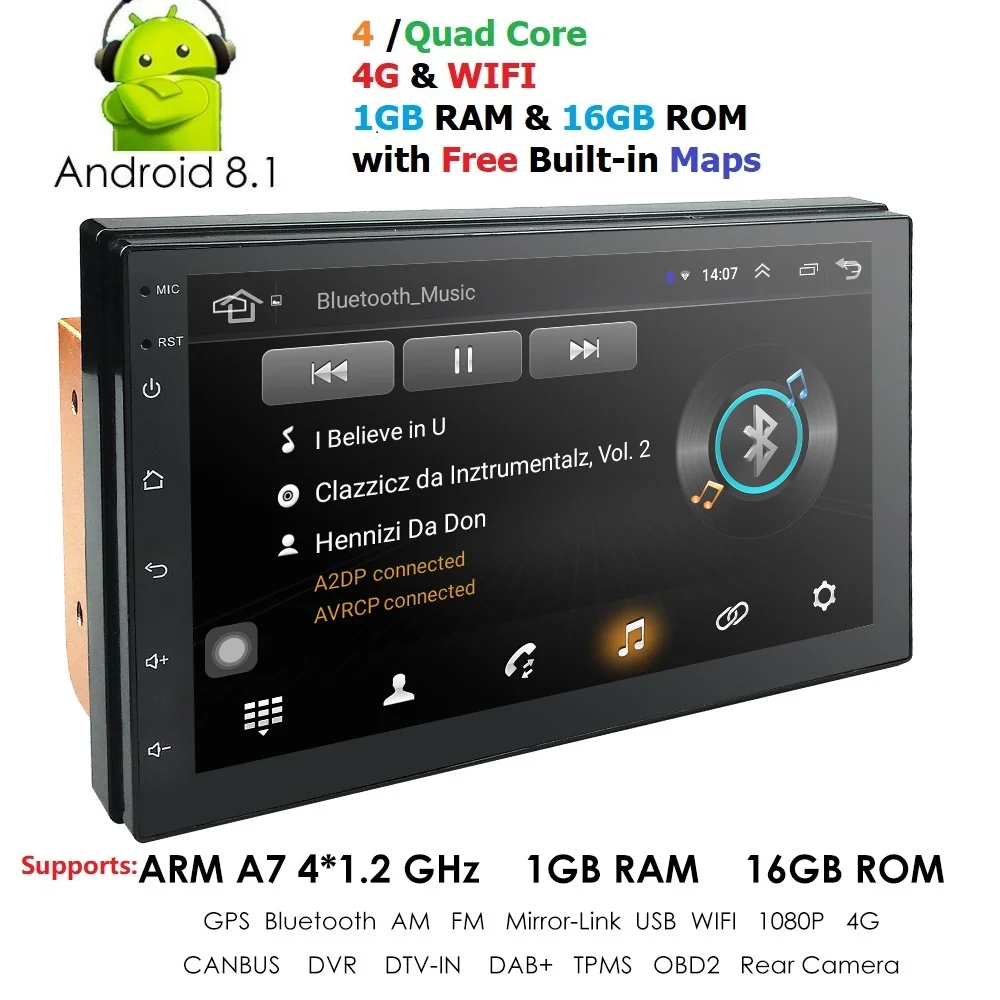Hizpo Universal Car Multimedia Player 2Din Android 8.1 NODVD Automotivo