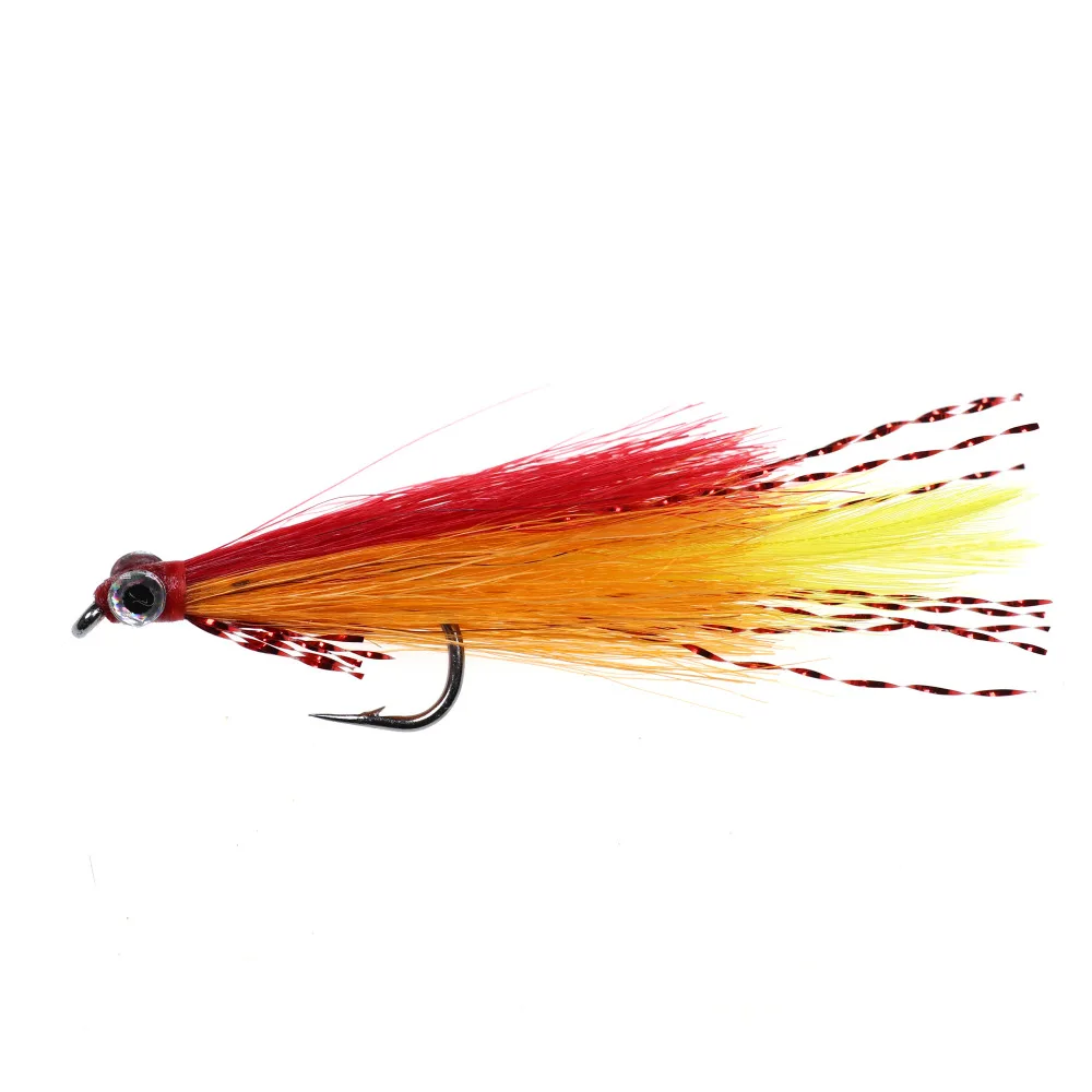 Streamer fly 3-pack ICE FLIES Size 4 Orange The Owl 6 and 8