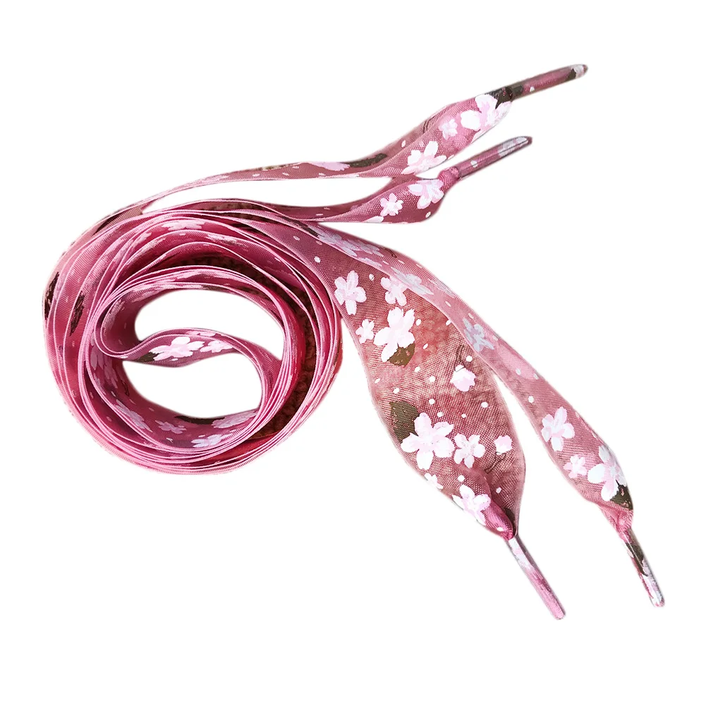 

1 pair Snowflake Yarn Flat Satin Silk Ribbon Shoelaces Shoe Laces Sneaker Strings Party Xmas Gifts shoes Accessories