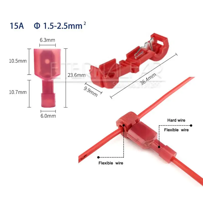 Бытовые 22-10AWG 0,5 мм-4 мм проводные, кабельные разъемы терминалы обжимной шотландский замок быстрого соединения Электрический автомобильный аудиоистема набор инструментов - Цвет: Красный