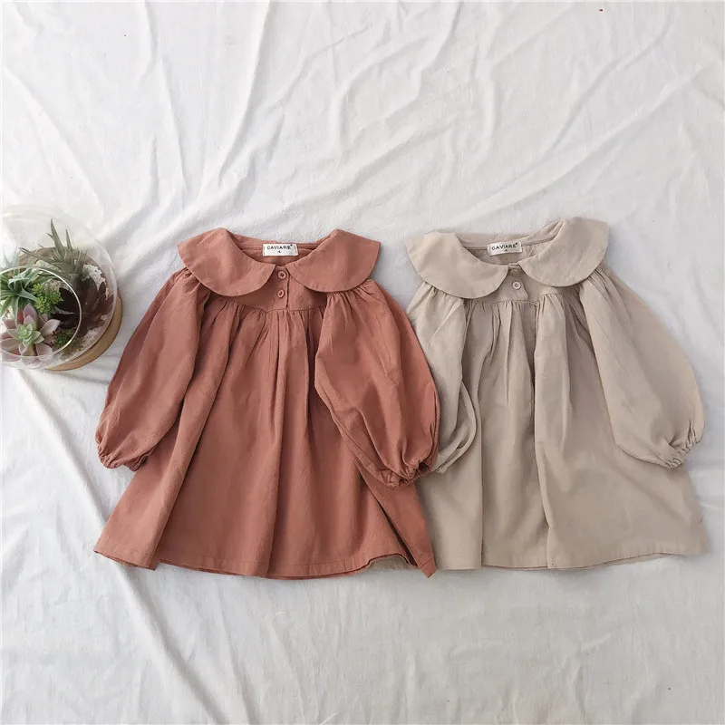 

2019 Korean Style Girls Cotton Dress Long Sleeve Spring Kids Clothes Girls Dresses 1-6 Years