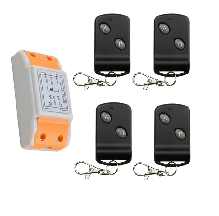 2016 new 220 v 1 ch cool remote control switch 1 receiver + 4
