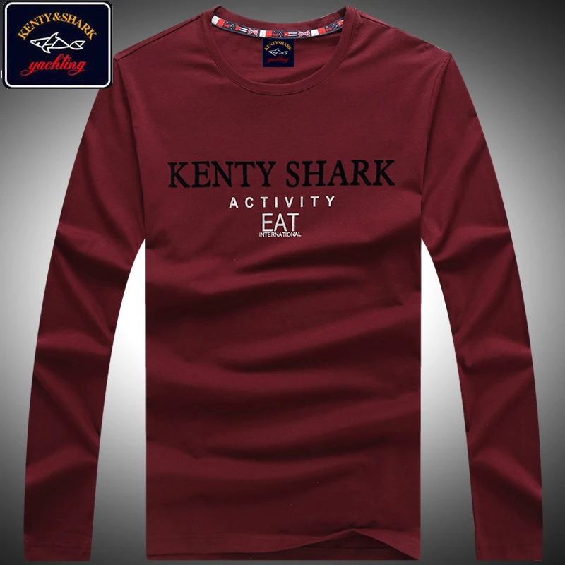 Kenty Shark Brand Clothing Men's Long Sleeve Casual Style Cotton Autumn